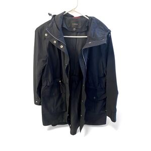 J. Crew Navy lightweight rain  Hooded Coat